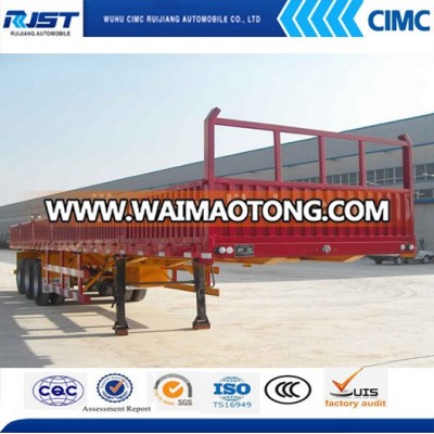 3 axles 40 tons flatbed side wall bulk cargo trailer