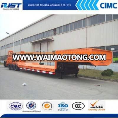 Three axles tire expose low bed trailer