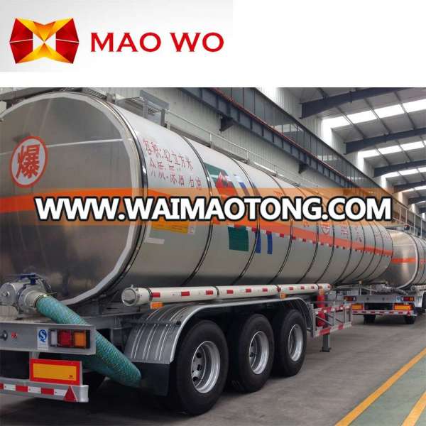 Stainless steel fuel tanker trailer for sale, aluminium alloy fuel tank trailer